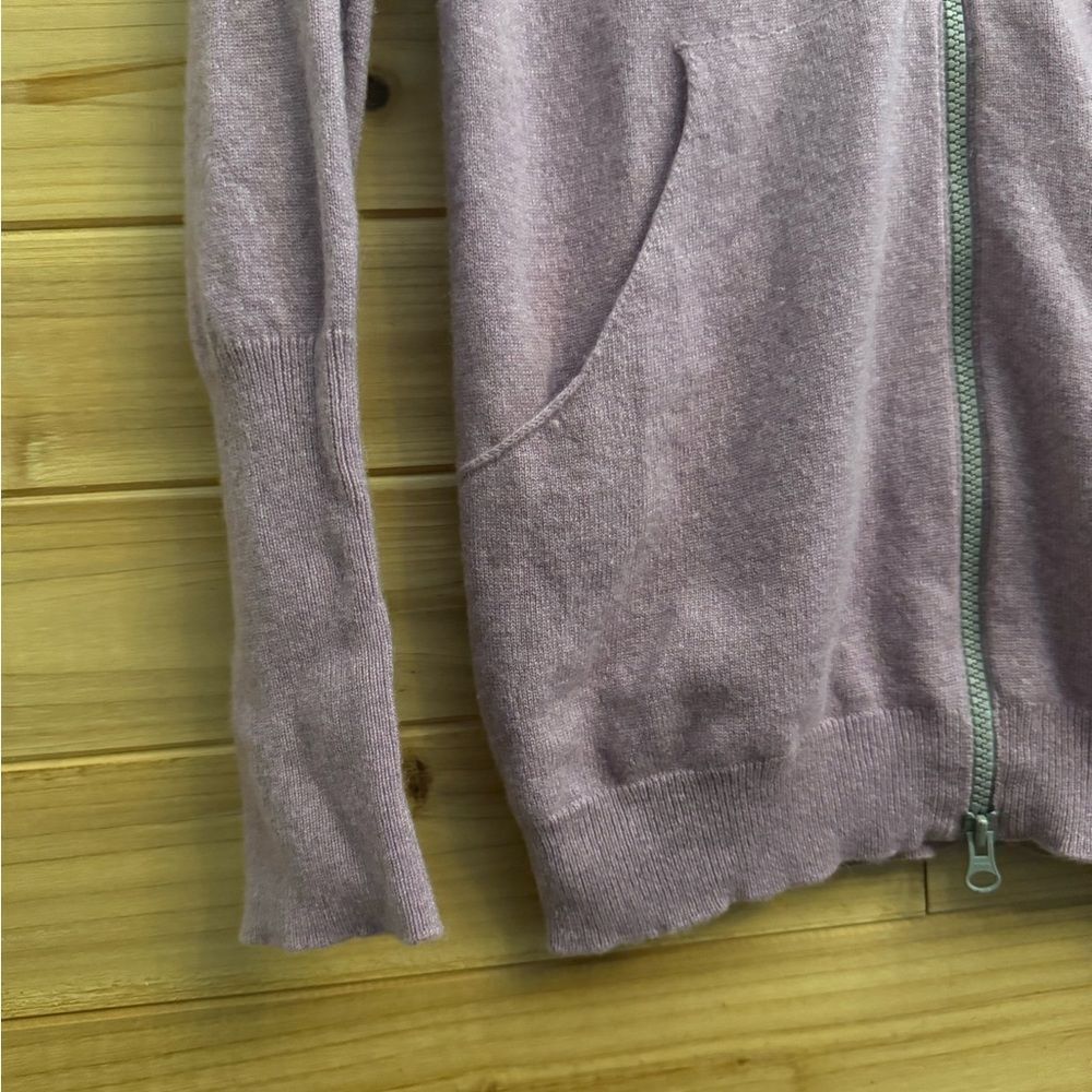 Brunello Cucinelli Size Medium Pink Purple Double Zipper Ruched Cashmere Sweater - Picture 2 of 14